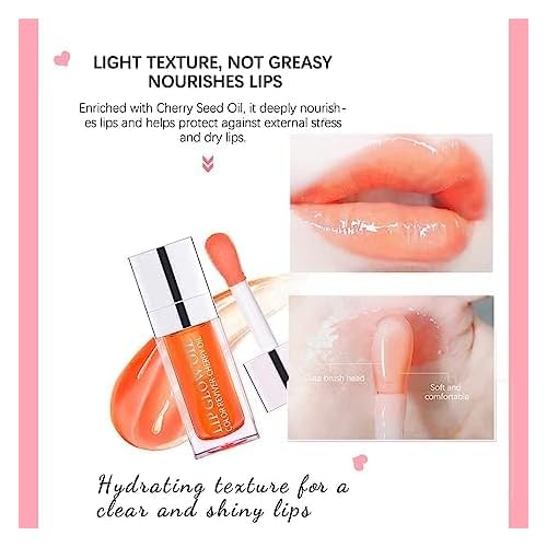 3-in-1 Plumping & Hydrating Lip Oil Gloss - Tinted, Long Lasting, Natural Lip Plumper (01+12+15)