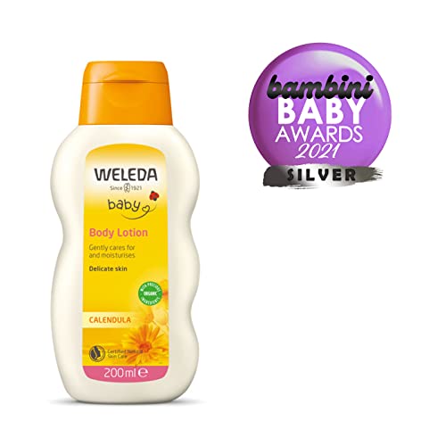 Weleda Baby Calendula Comforting Body Lotion, Plant Rich Moisturizer with Calendula, Chamomile, Sweet Almond and Sesame Oils, 6.8 Fl Oz