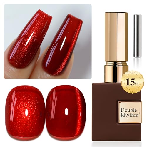 Double Rhythm Cat Eye Gel Nail Polish - Blood Red 15ml