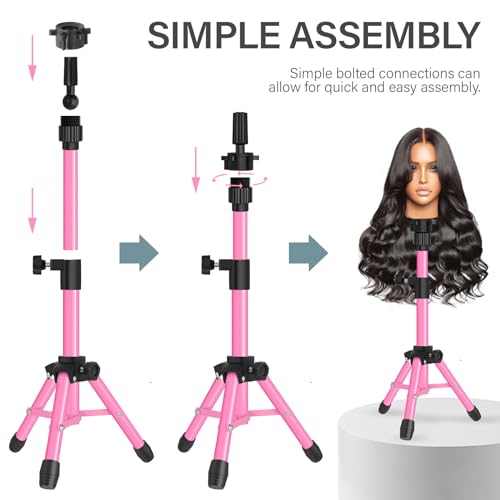 25 Inch Mannequin Head Tripod Stand with 360° Rotation