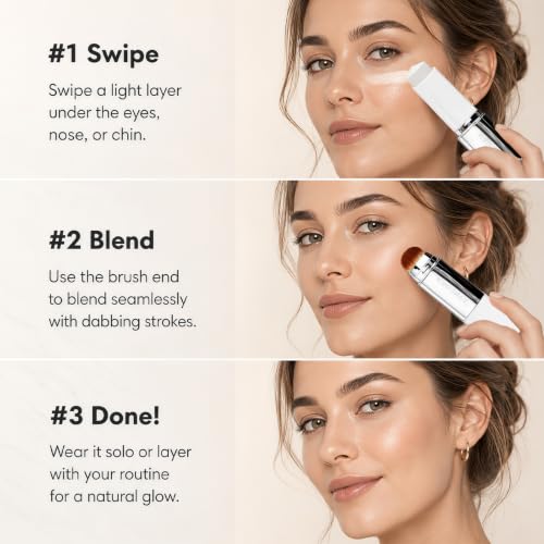 2-in-1 Foundation Stick with Brush - Lightweight Coverage