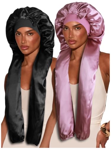 Satin Sleep Bonnet for Braids & Long Hair (2-Pack)