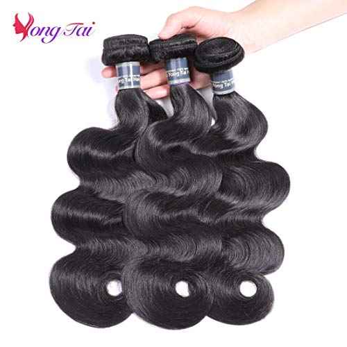 Brazilian Body Wave Human Hair Extensions - 12/14/16 Inch, 8A Virgin, 100% Unprocessed, 1B Color
