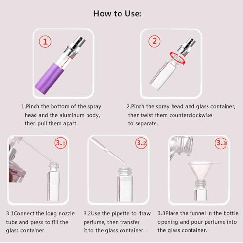 5ml Refillable Perfume Atomizer 6-Pack – Leak-Proof Travel Bottles