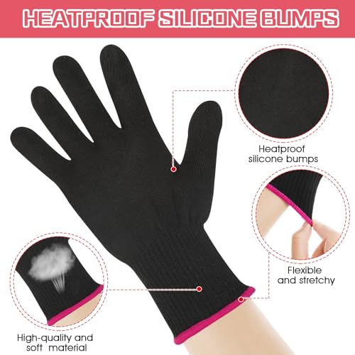 Heat Resistant Gloves - Professional Hair Styling Mitts (2 Pair)