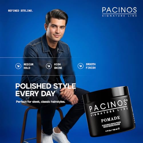 Pacinos Pomade Flexible Hold High Shine 4oz