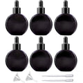 6-Piece 2oz Black Glass Dropper Bottles for Essential Oils