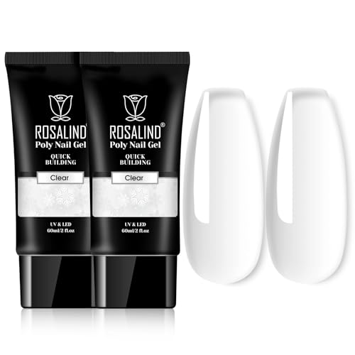 ROSALIND Clear Poly Nail Gel Kit - 2-Pack 2oz Extension Builder Gel Set