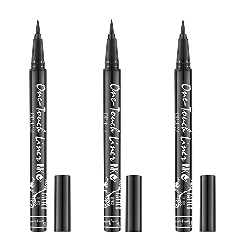 Black Waterproof Liquid Eyeliner Pen - 3 Pack, Hypoallergenic
