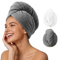 Umisleep 2 Pack Microfiber Hair Towel Wrap - 400 GSM