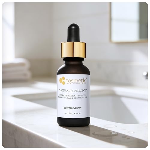 Natural Supreme CE ? 15% Vitamin C Face Serum with Vitamin E, Aloe Vera & Organic Extracts ? Hydrating and Firming Antioxidant Serum for Smooth, Radiant Looking Skin ? 1 fl oz