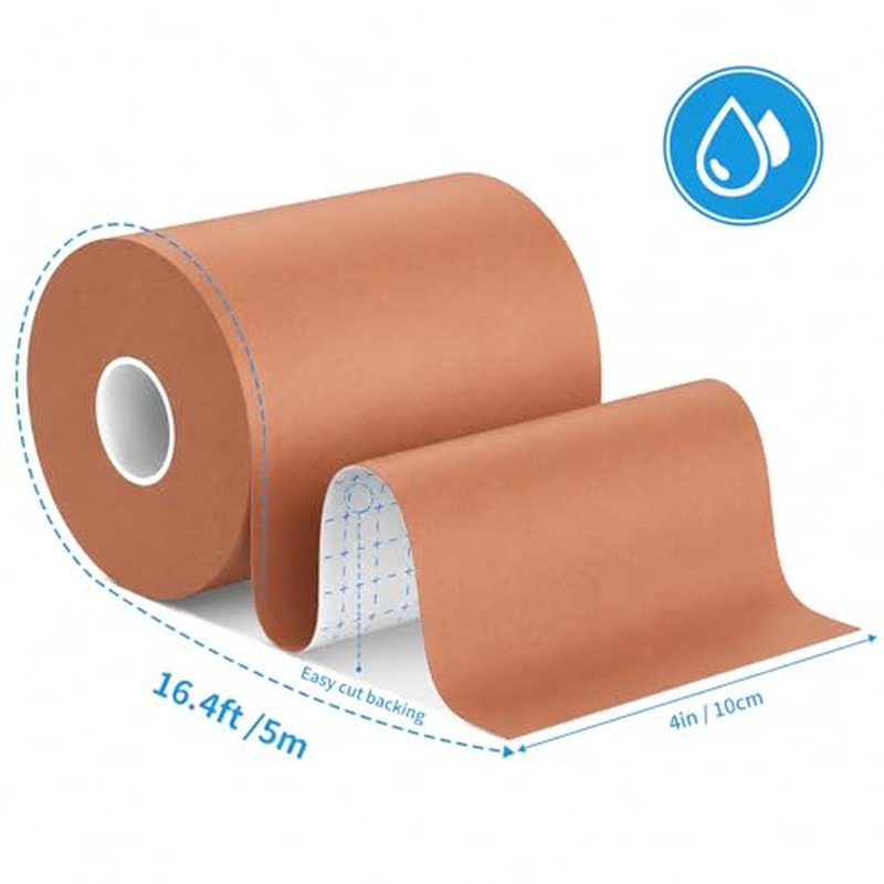 Tattoo Cover Up Tape - 2 Rolls Waterproof Dark Skin Tone 4"x16.4"