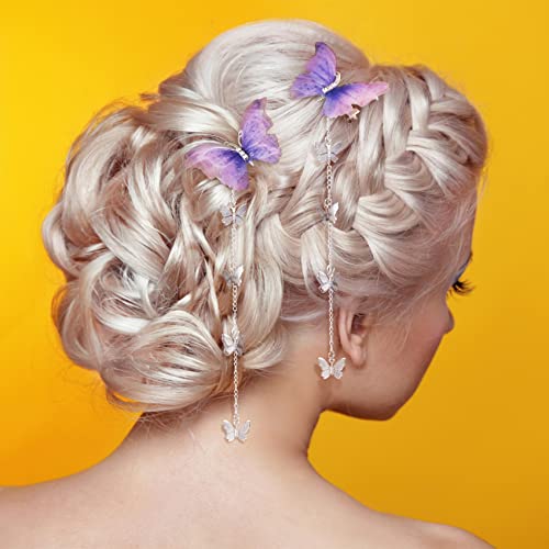 Butterfly Hair Clips with Tassels - 8pc Set for Women
