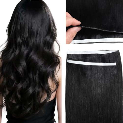 Lacer Genius Jet Black Tape-In Human Hair Extensions 14" 50g