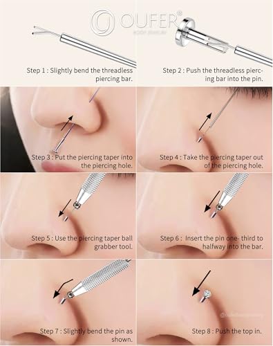 OUFER Piercing Ball Grabber Tool Kit 16G 18G