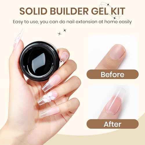 2PCS Clear 3D Sculpting Gel Non-Stick Hand Solid Builder 3D Nail Gel Art with Silicone Pen for 3D Modeling Nail Art Home Manicure DIY for Women
