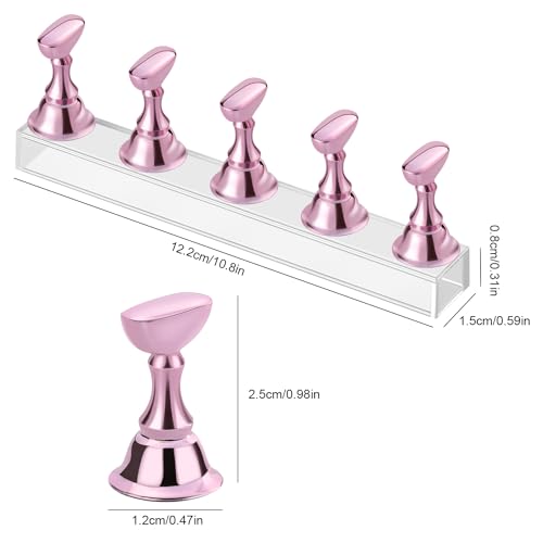 Pink Magnetic Nail Stand for Painting & Display - Press-On Nail Holder
