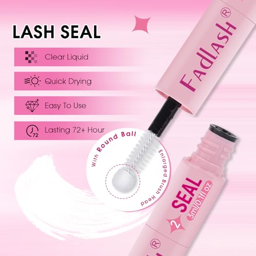 FADLASH 3 in 1 Lash Bond & Seal Remover Set for Cluster Lashes - Gentle, Waterproof, 72H Hold
