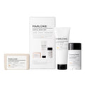 MARLOWE. Men's Grooming Santal Body Set, Features No. 102 Scrub Soap Bar, No. 024 Deodorant & No. 002 Body Lotion, Warm Amber, Sandalwood & Citron Scent