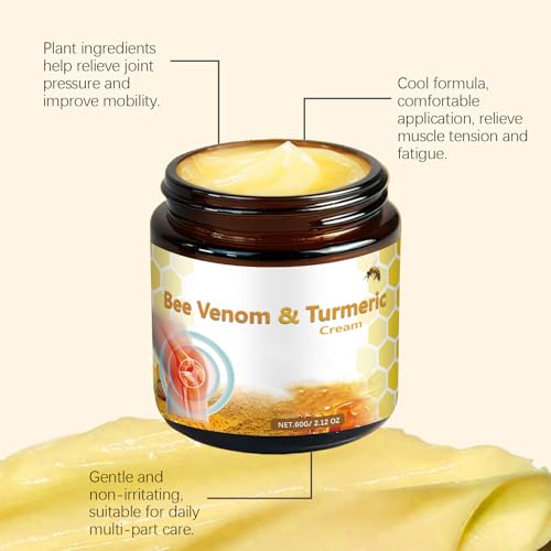 Bee Venom Turmeric Joint Cream, Professional Bee Venom Joint Gel, Bee Venom Joint and Bone Cream for Back, Knee, Hands, Neck, Feet -60ML (2PCS)