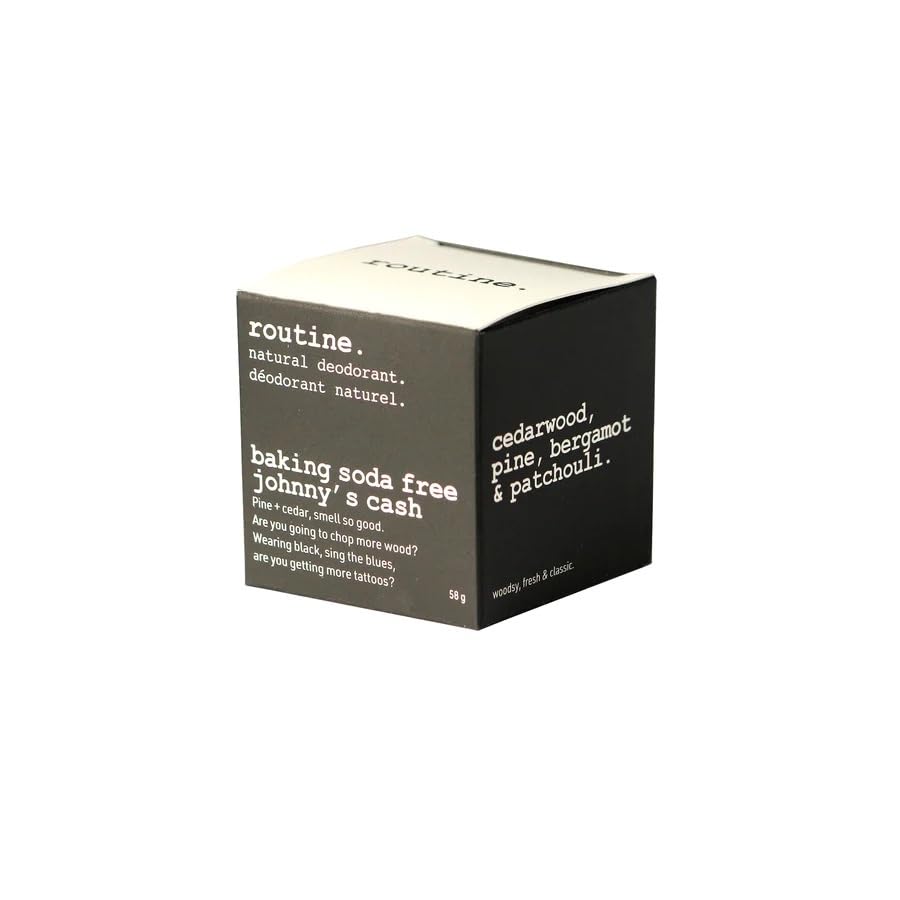 Routine. Natural and Aluminum Free Deodorant (2 Fluid Oz.) for Women and Men | Johnny's Cash No Baking Soda | Cedarwood, Pine, Bergamot & Patchouli (Cream Jar Formula)