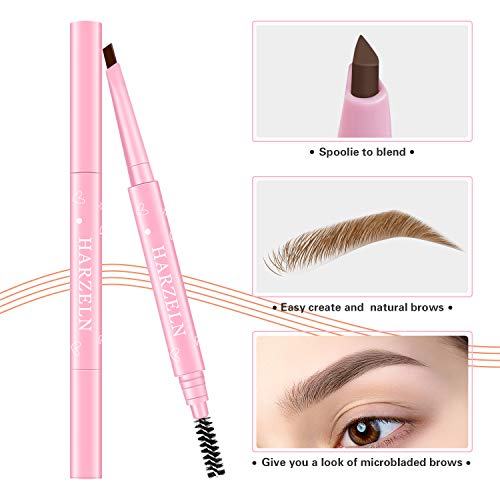 Eyebrow Pencil Waterproof with Spoolie - Long-Lasting Brow Liner