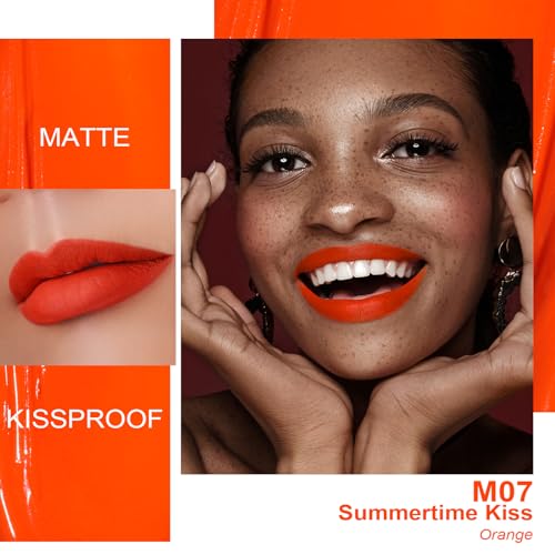 Oulac Matte Liquid Lipstick Orange Red - Long Lasting