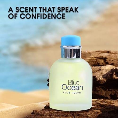 Blue Ocean Men's Cologne 100ml | Long-Lasting Eau de Toilette