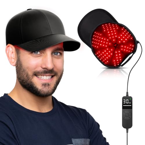 RELEXNOW Deep Black Red Light Therapy Cap for Hair - Upgraded 180 LEDs