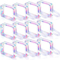 Silkfly Clear White 12-Pack PVC Travel Toiletry Bags with Handles, Zippered Cosmetic Pouches
