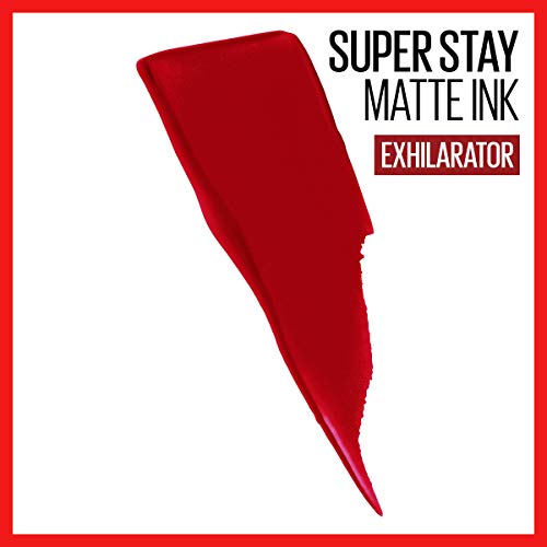 MAYBELLINE Super Stay Matte Ink Liquid Lipstick Bundle, Long Lasting High Impact Color, Up to 16H Wear, Exhilarator Ruby Red and Ringleader Mauve Pink, 1 Count Each