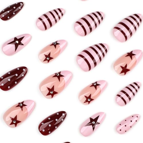 Almond Press On Nails - 24pc Medium Y2K Fake Nails Kit