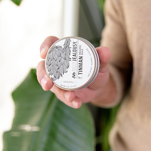 Billy Jealousy Tinman Beard Wax with Light Hold & Matte Finish, Nourishing Beard Care Product Formulated with Natural Beeswax & Glycerin for Soft, Tamed Facial Hair, 2 Oz