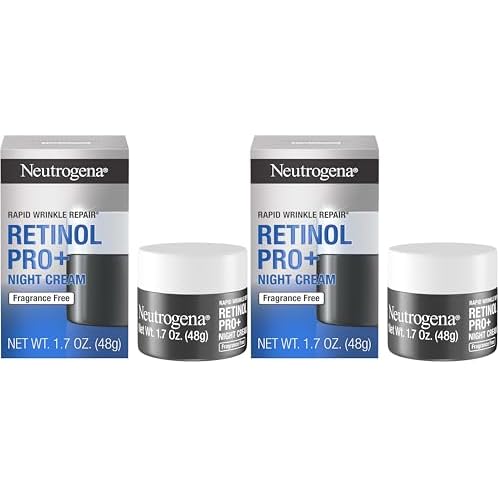 Neutrogena Retinol Pro+ Anti-Wrinkle Night Moisturizer,Rapid Wrinkle Repair,Anti-Aging Face & Neck Cream,Formulated without fragrance,parabens,dyes,& phthalates,Retinol,1.7 oz,(Pack of 2)