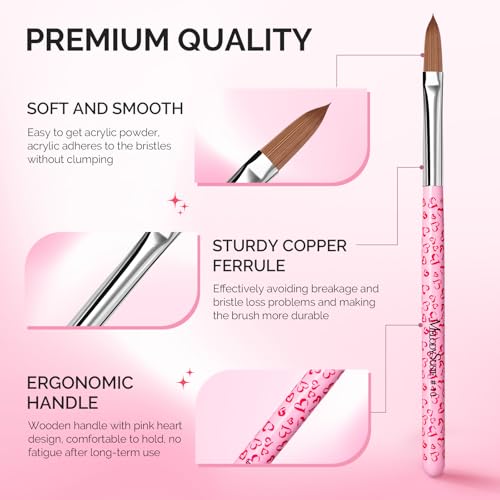 MelodySusie 3-Piece Acrylic Nail Brush Set for Art & Extensions