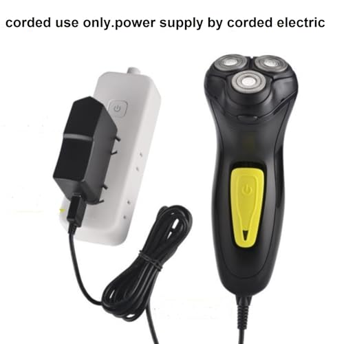 Professional Corded Electric Shaver,Self Bald Head Razor,3D Rotary Shaver for Man,Close Shave Face & Head,Pop-up Trimmer for Bold Hair Stubble Beard,12v Powerful Motor,Corded Power Supply