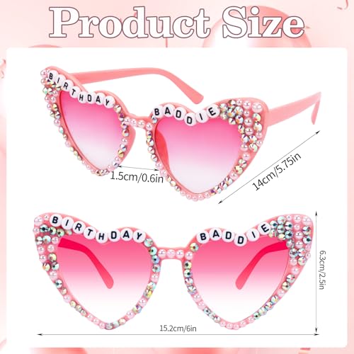 Rose Gold Birthday Decorations Set with Sash, Crown & Sunglasses for Women