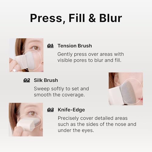 THE TOOL LAB Magnet Styler Pore Dual Brush, Liquid Foundation Brush, Professional Flat Top for Liquid and Cream Makeup, Buffing and Blending, Korean Makeup (1 Count)