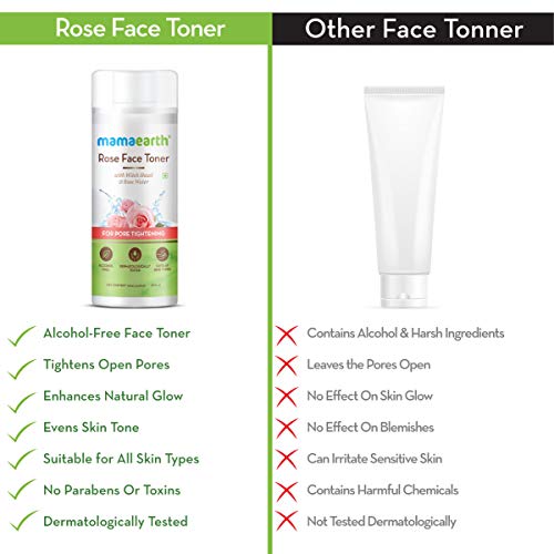 Mamaearth Rose Water Toner with Witch Hazel & Cucumber | Gentle Daily Skin Toner | Alcohol-Free | All Skin Types | 200ml