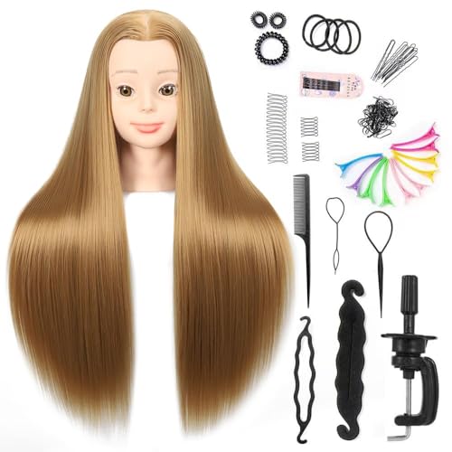 MORRIS 28" Mannequin Head with Clamp – Synthetic Hair Styling