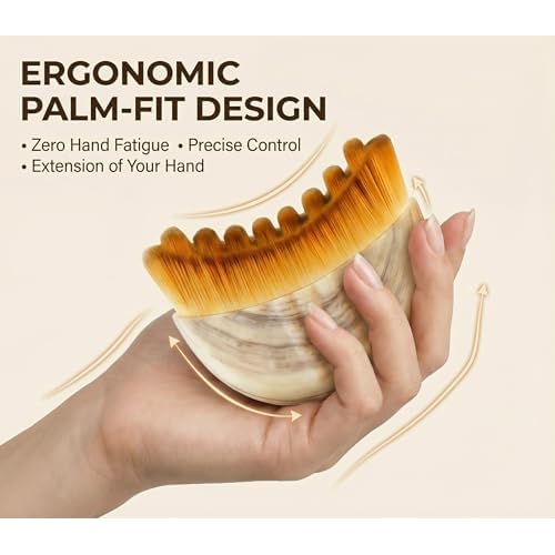 2-Pack Ultra-Soft Lymphatic Contour Face Brush, Scratch-Free Curved Face Sculpting Tool with Ergonomic Handle, Gentle Facial Dry Brush for Jawline Definition & Anti-Puffiness