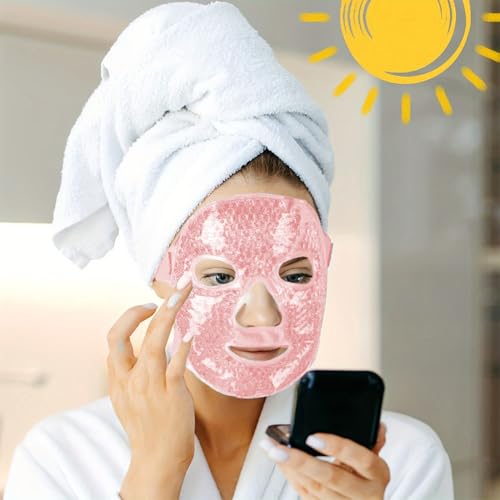 Gel Beads Ice Face Mask - Cold Hot Compress Pack for Puffiness