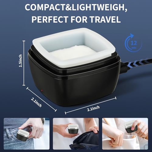 Nose Wax Kit Men, Nose Ear Hair Waxing Kit 120g Wax, 65 Sticks, 2 Silicone Pots, Nose Ear Hair Removal Kit, USB Fast Heat, Smart Constant Temp, Multi-Accessories, Black