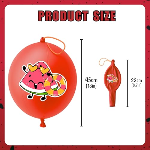 72-Piece Watermelon Party Favors Set | 24 Punch Balloons & 48 Tattoos