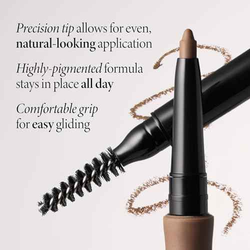 LAURA GELLER NEW YORK INKcredible Waterproof Brow Pencil- Blending Spoolie Brush - Long Lasting Eyebrow Filler (03 Medium Brown)