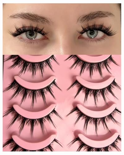 12mm Anime Demon Strip Lashes 5 Pairs, Hooded Eyes