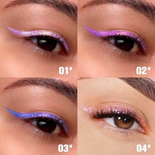 PHOFAY 8-Piece Liquid Glitter Eyeliner Set - Waterproof