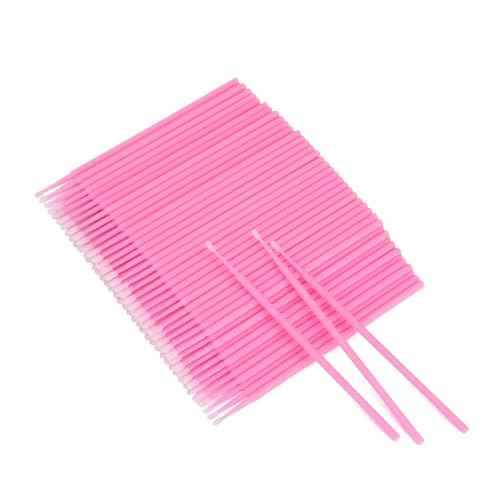 G2PLUS Micro Swabs - 100pcs Cotton Swabs for Makeup, Pink Disposable Applicators Brush for Nails, Eyeliner and Lash Tech Supplies