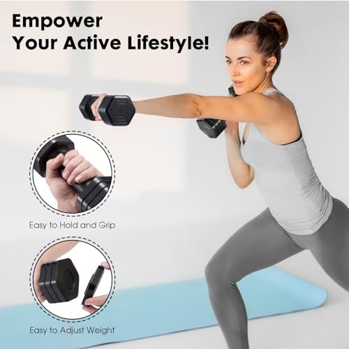 Adjustable Dumbbell Set Women 2-5 lbs, TPU Grip