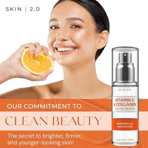 Vitamin C & Collagen + Retinol & Vitamin E Facial Serum Set - Dermatologist Tested, Anti-Aging, Dark Spot Remover, Brightening - Cruelty-Free, Clean Beauty, Korean Skincare - 1.69 oz (2-Pack)